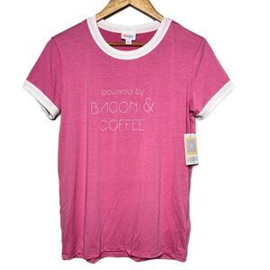 Small - Powered by Bacon & Coffee graphic T-Shirt, Liv LuLaRoe
